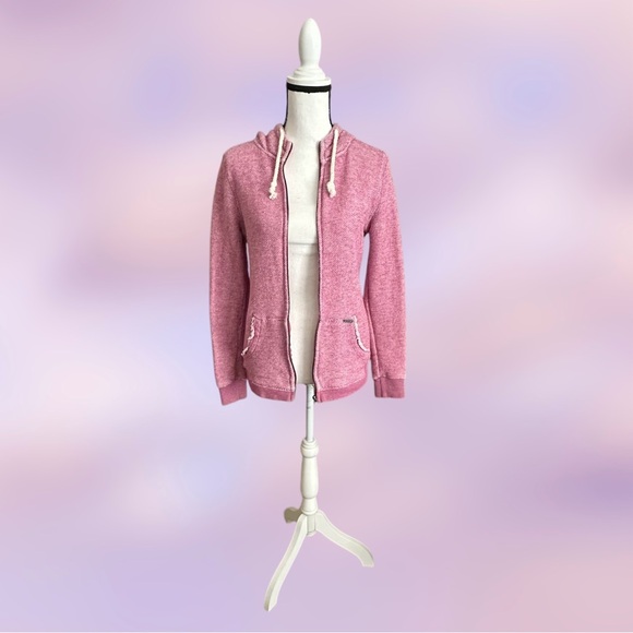 EUC! ROXY RAW EDGE PINK ZIP UP HOODIE - Picture 2 of 10